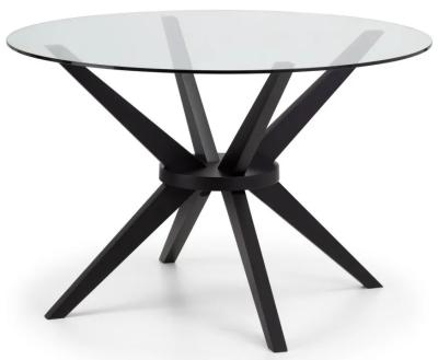 Clearance Hayden Black Lacquered Round Dining Table 4 Seater Fss15595