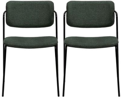 Clearance Set Of 2 Dan Form Zed Sage Green Fabric Dining Chair Fs142