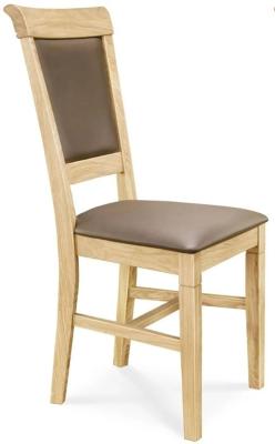 Product photograph of Clearance - Clemence Richard Oak Leather Seat Dining Chair Sold In Pairs - 020 - Fs540 from Choice Furniture Superstore