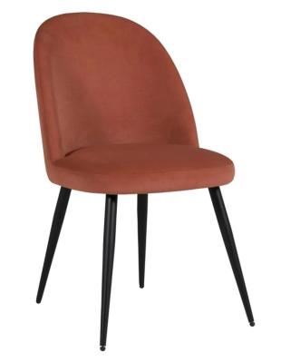 Clearance Set Of 4 Vida Living Orange Velvet Fabric Dining Chair With Gabi Coral Black Legs Fss1575556