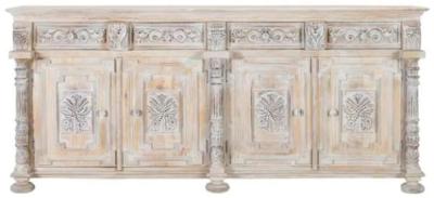 Clearance Halambres Mango Wood Aged White Large Sideboard Fss15822