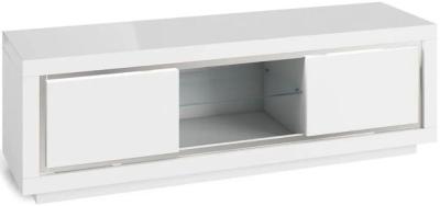 Clearance Sardinia White Gloss 140cm Tv Unit With Led Lights Fss15814