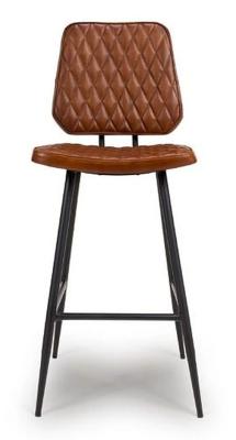 Clearance Set Of 4 Austin Tan Brown Real Leather Barstool With Back Fss1578182