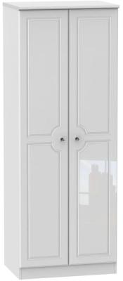 Clearance Balmoral White Gloss 2 Door Plain Tall Wardrobe Fss15857585960