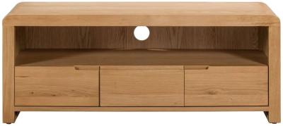 Clearance Curve Oak 115cm Tv Unit Fss15864