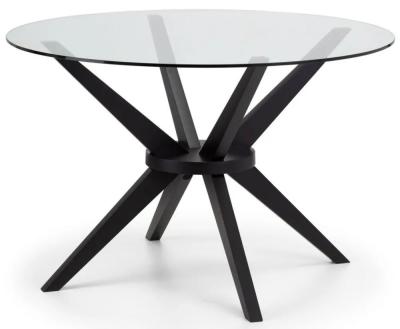 Clearance Hayden Glass 4 Seater Round Dining Table Fss15887