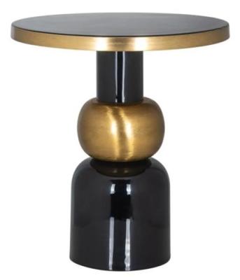 Clearance Mose Gold And Black Large Round Side Table Fss15881