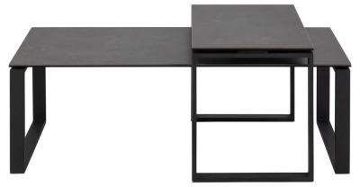 Clearance Set Of 2 Kiefer Black Ceramic Coffee Table Fss15807