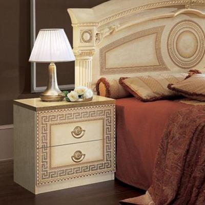 Clearance Camel Aida Ivory Italian 2 Drawer Bedside Cabinet A124