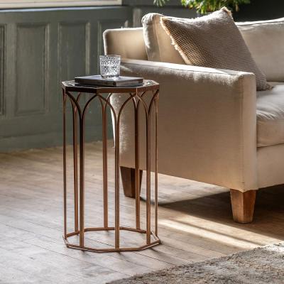 Clearance Canterbury Mirrored And Gold Round Side Table A115