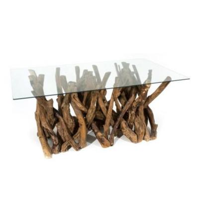 Clearance Branchwood 6 Seater Dining Table Glass Top Fss16029