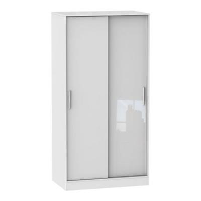 Clearance Knightsbridge White Gloss 2 Door Sliding Wardrobe Fss16031