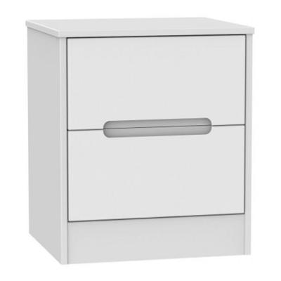 Clearance Monaco White 2 Drawer Bedside Cabinet Fss16027