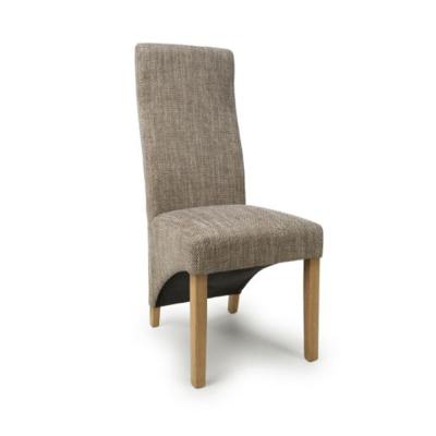 Clearance Set Of 6 Baxter Wave Back Tweed Oatmeal Dining Chair Fss160495051