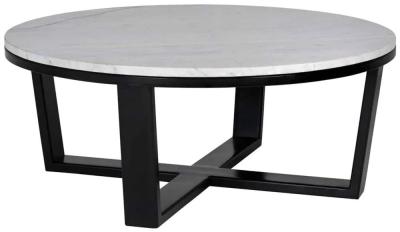 Clearance Lexington White Carrara Marble Round Coffee Table B77