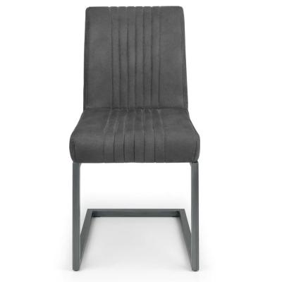 Clearance 4 X Brooklyn Charcoal Grey Suede Fabric Cantilever Dining Chair A34648