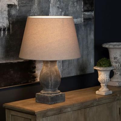 Clearance Amalfi Grey Pillar Table Lamp With Linen Shade A267