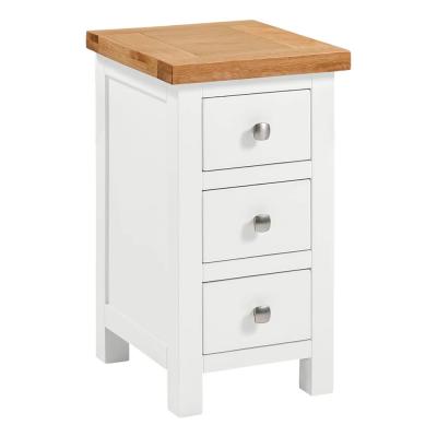 Clearance Lundy White Painted 3 Drawer Compact Bedside Cabinet Fss16172