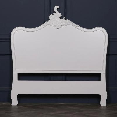 Clearance French Style White Carved 4ft 6in Double Headboard Fss16338