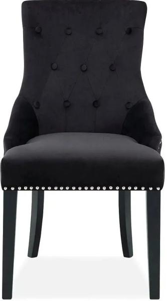 Clearance - Lion Black Velvet Fabric Lion Head Knockerback Dining Chair (Sold in Pairs) - FS270/71