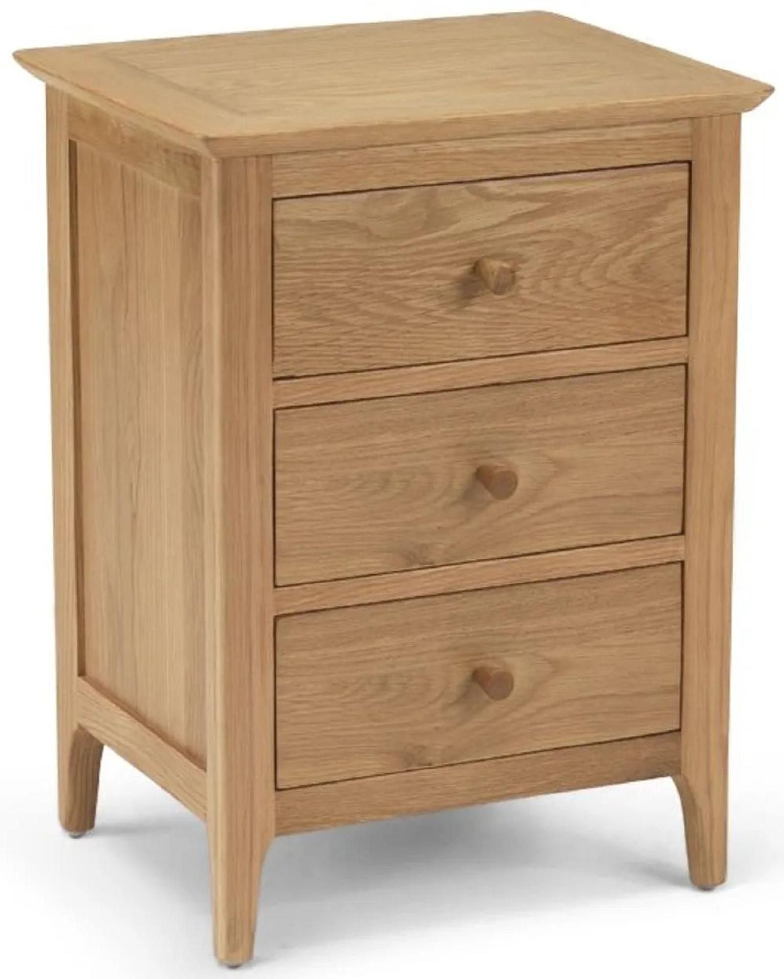 Clearance - Cornett Oak 3 Drawer Bedside Cabinet - FSS15894