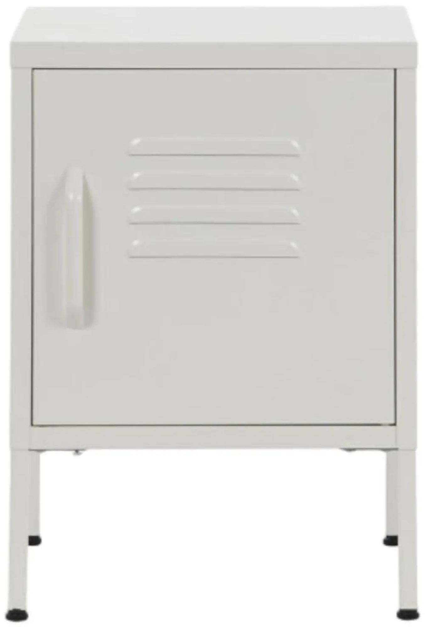 Clearance - Sirsa Industrial Style White Metal 1 Door Bedside Table - FSS15921