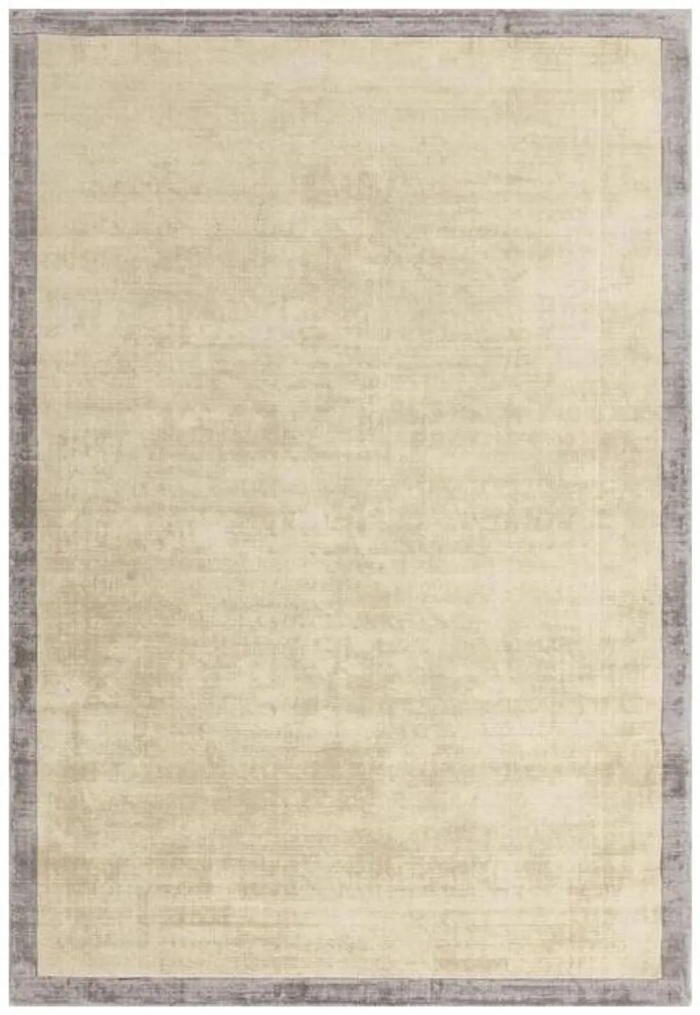 Clearance - Asiatic Contemporary Plain Blade Border 07 Putty and Silver Rug - 160cm x 230cm - FSS15995