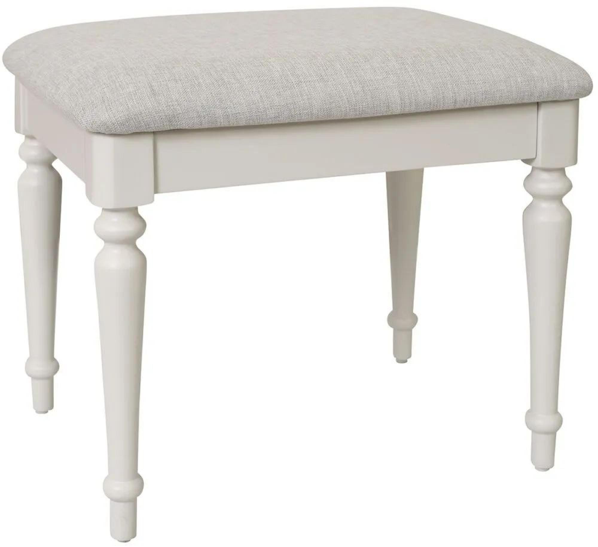 Clearance - Cromwell Grey Painted Padded Dressing Stool - FSS16004