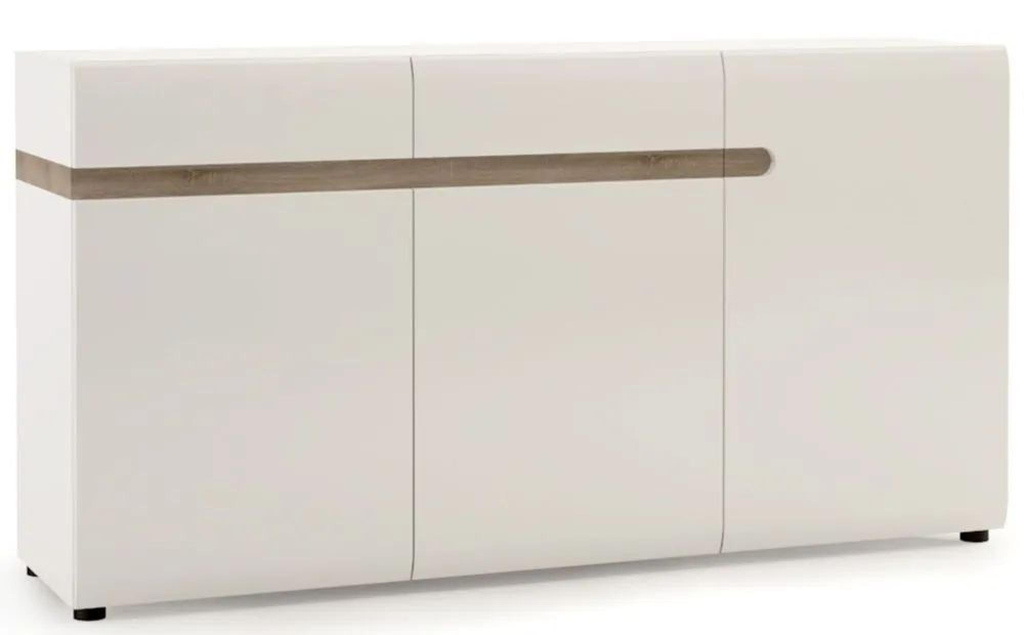 Clearance  - Chelsea White Gloss Large Sideboard - 3 Doors - FSS15976