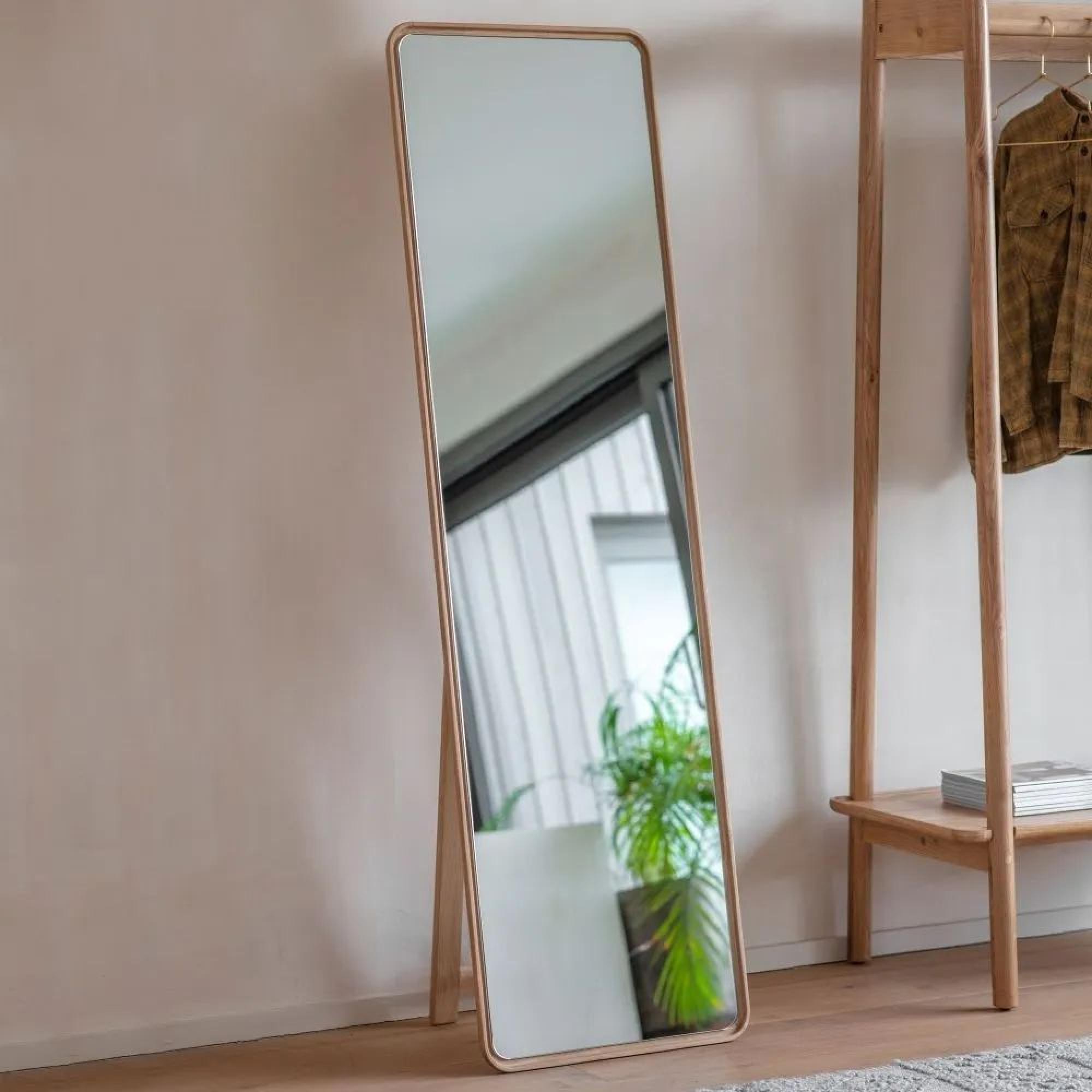 Clearance  - Kingham Natural Oak Cheval Bedroom Mirror - 50cm x 170cm - FSS15969