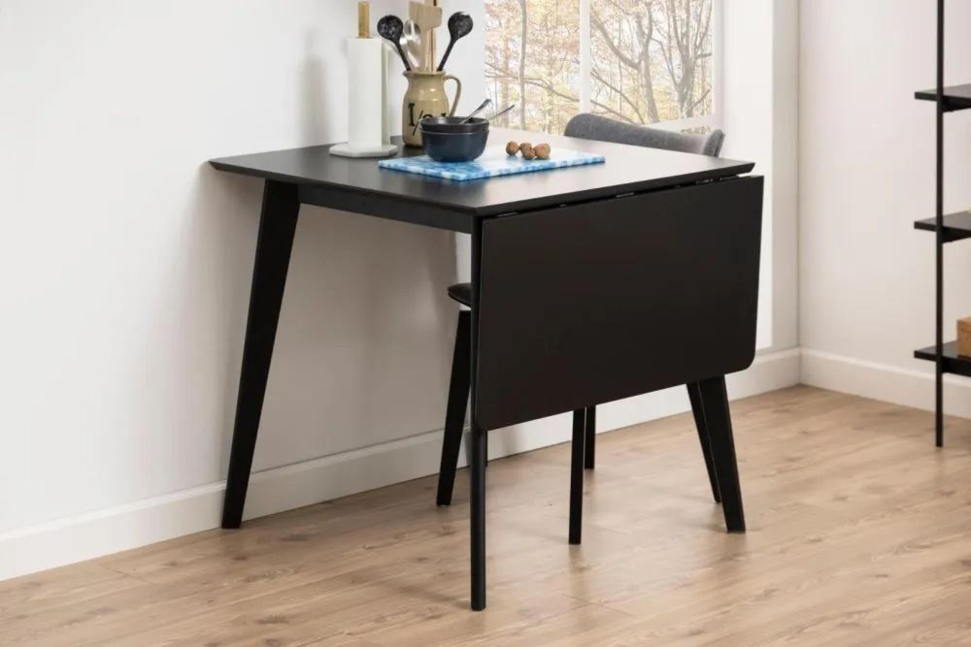 Clearance  - Reid Black Drop Leaf 2-4 Seater Dining Table - FSS15961