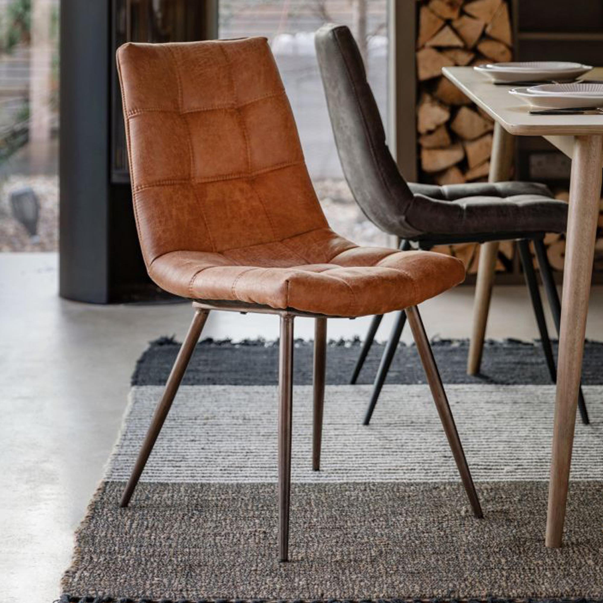 Clearance - Set of 2 Darwin Brown Leather Dining Chair - A232