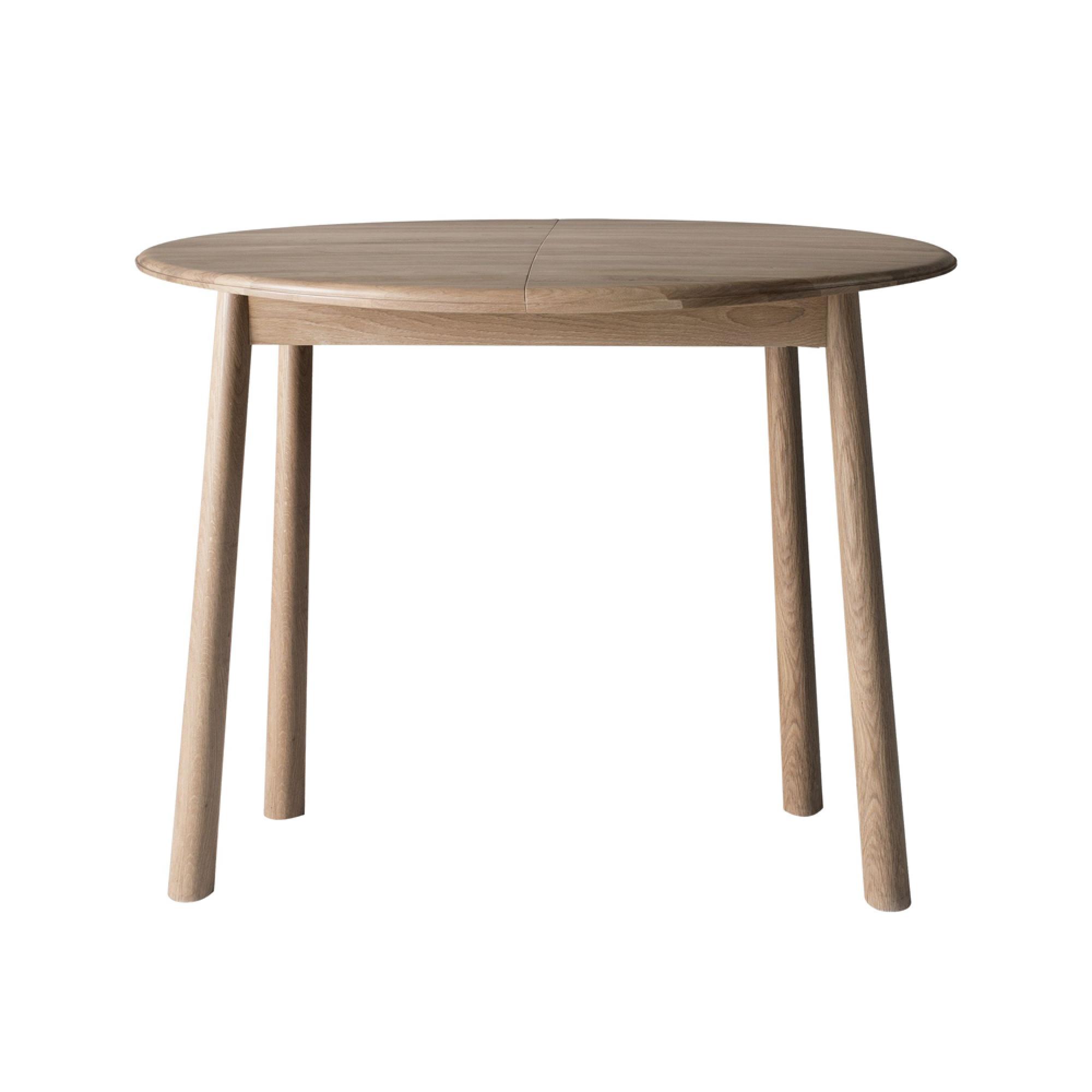 Clearance - Wycombe Oak Round Extending Dining Table - 110cm-155cm - A229