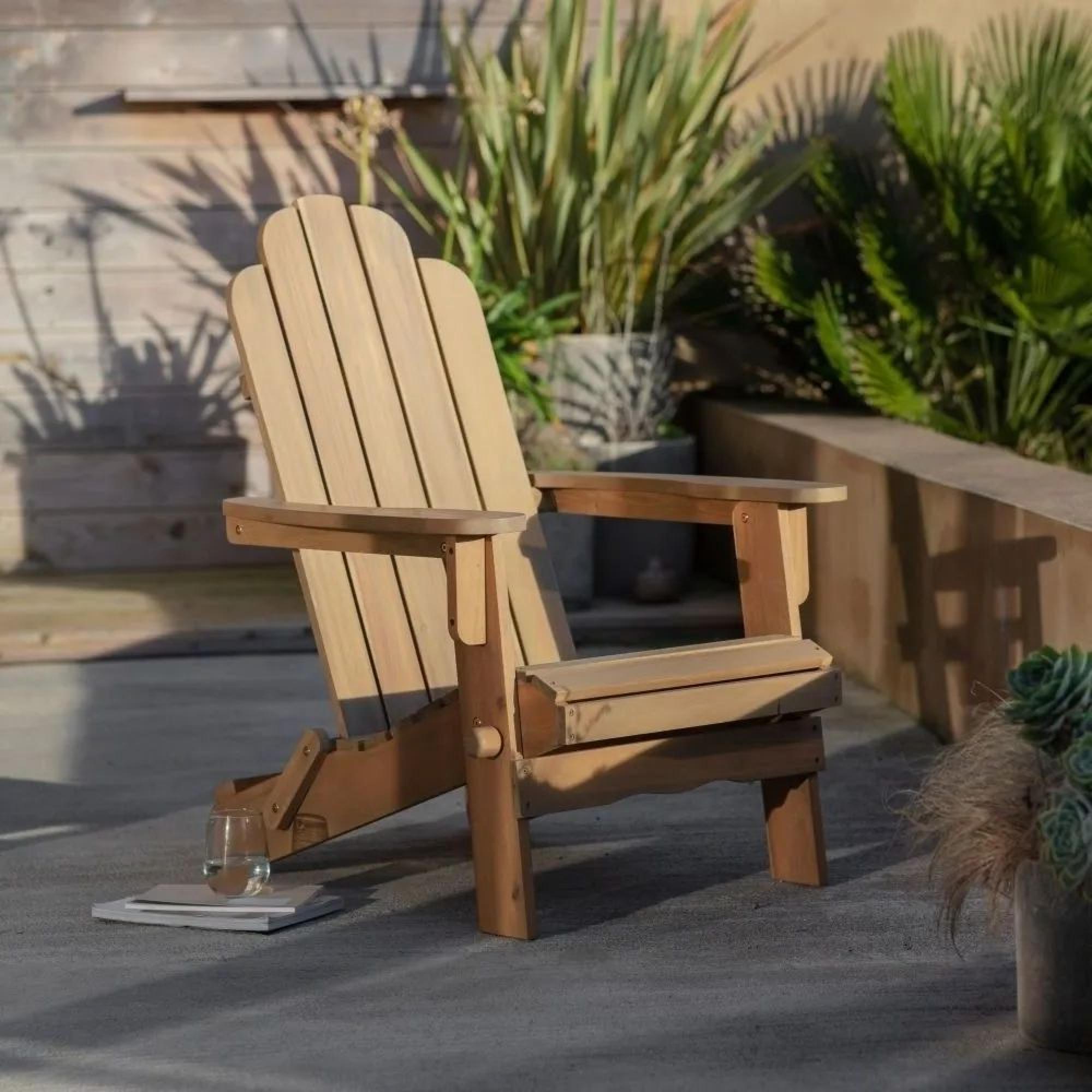 Clearance - Merton Natural Outdoor Garden Foldable Lounge Chair - A190