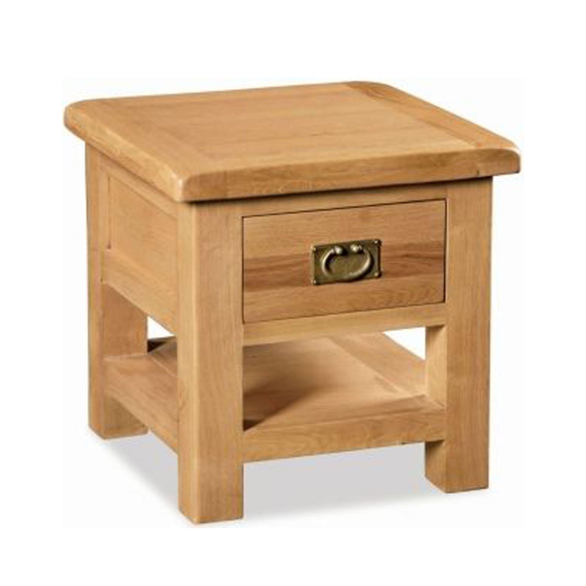 Clearance - Salibury Premium Oak 1 Drawer Lamp Table - A179