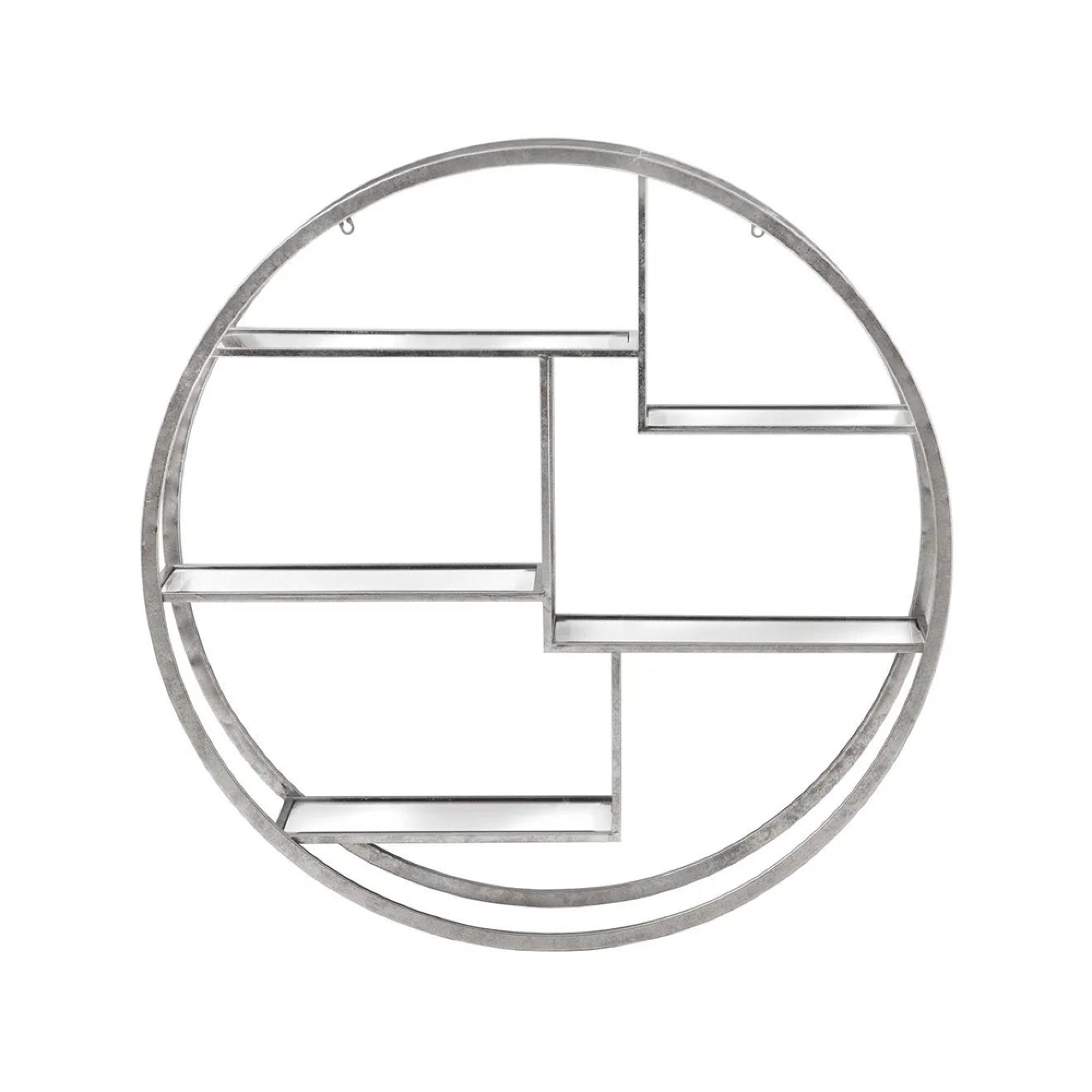 Clearance - Circular Silver Wall Hanging Large Multi Shelf - A259