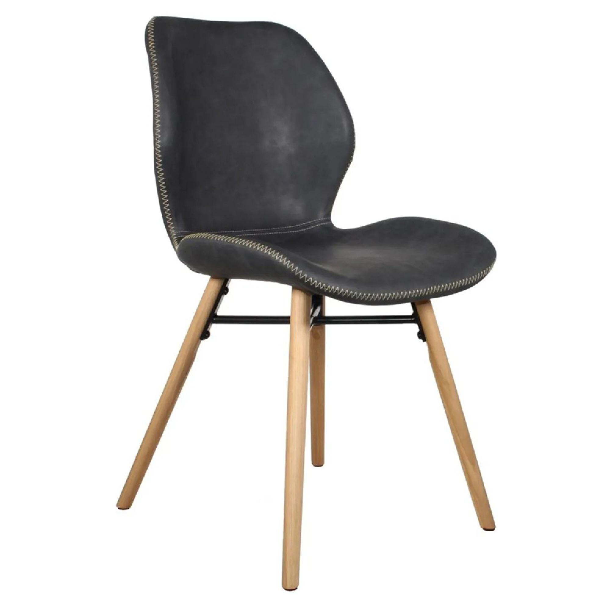 Clearance - Durada Dark Grey Faux Leather Dining Chair - A254