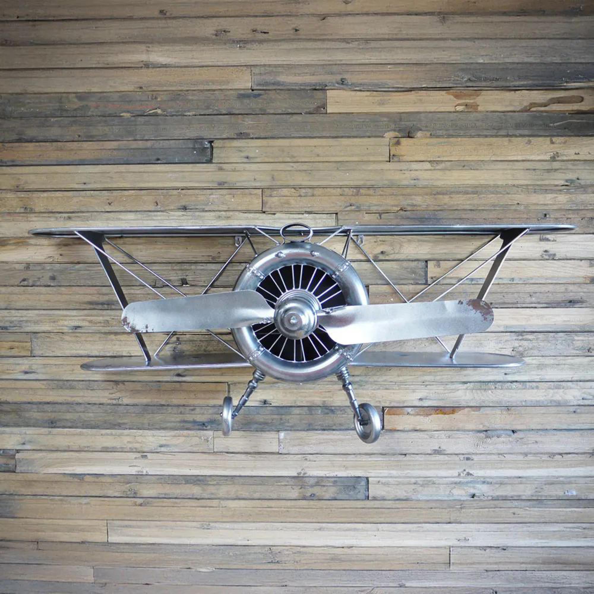 Clearance - Dutch Grey Aeroplane Wall Decoration - A289