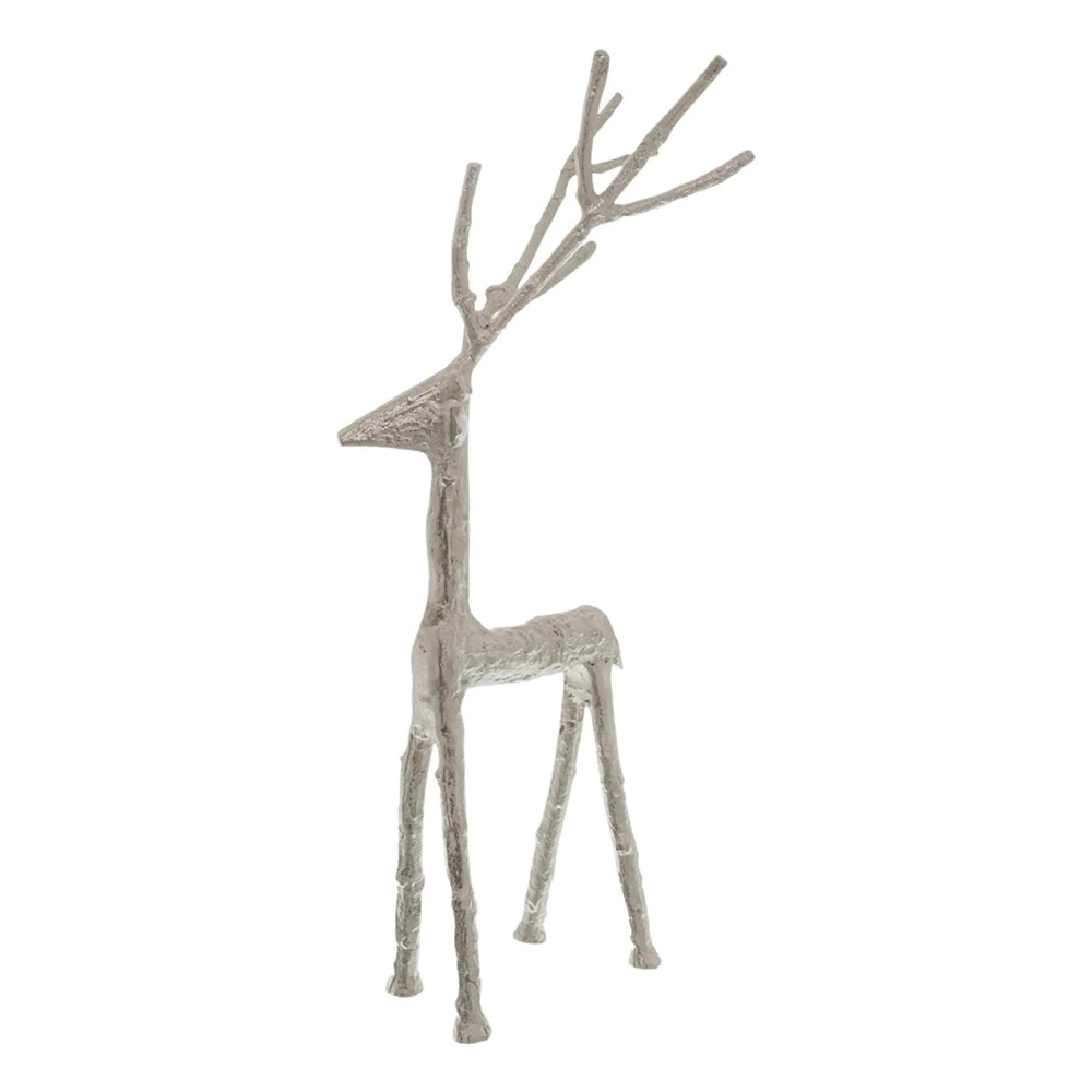 Clearance - Silver Metal Small Standing Stag Ornament - A264