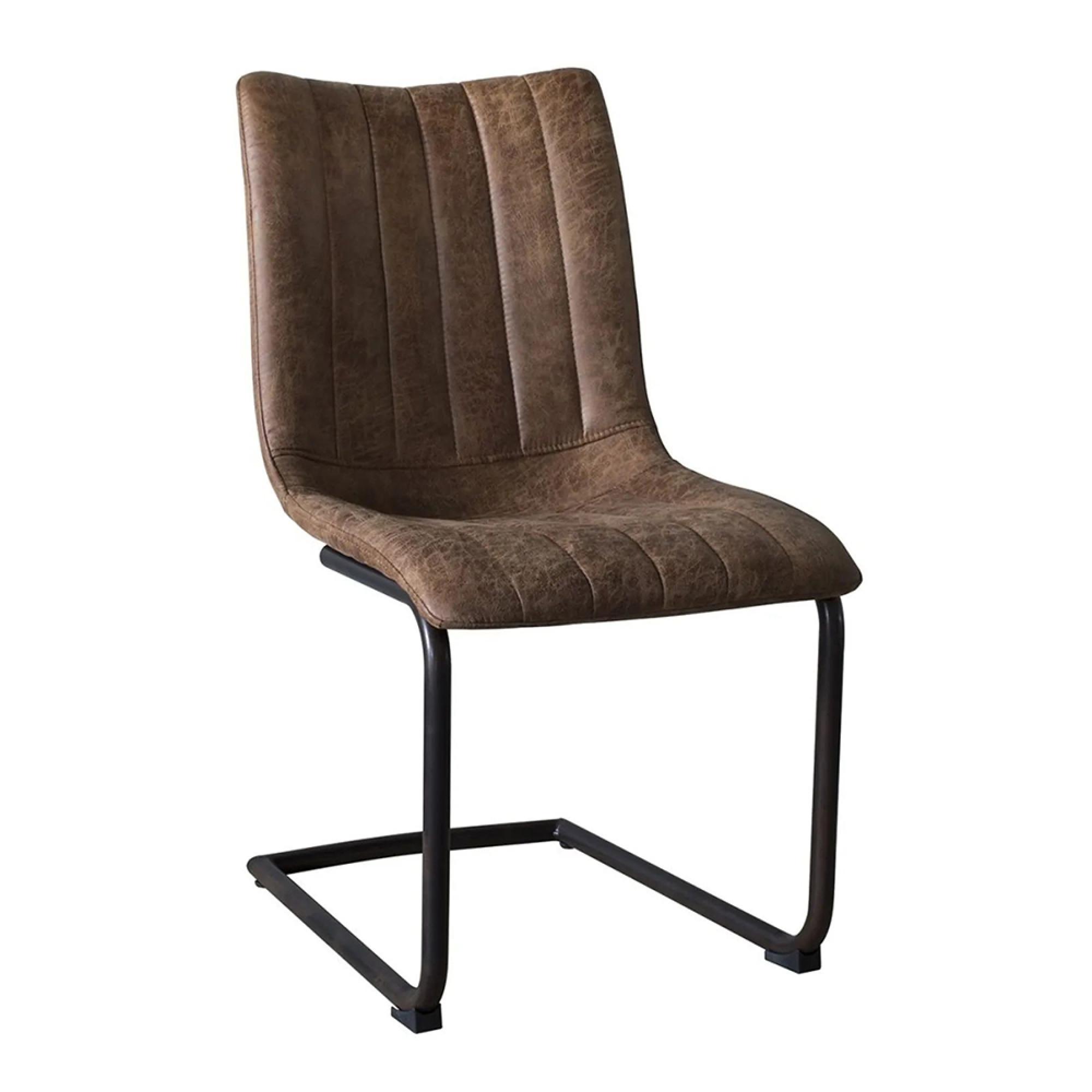 Clearance - 2 x Edington Brown Leather Dining Chair - A245