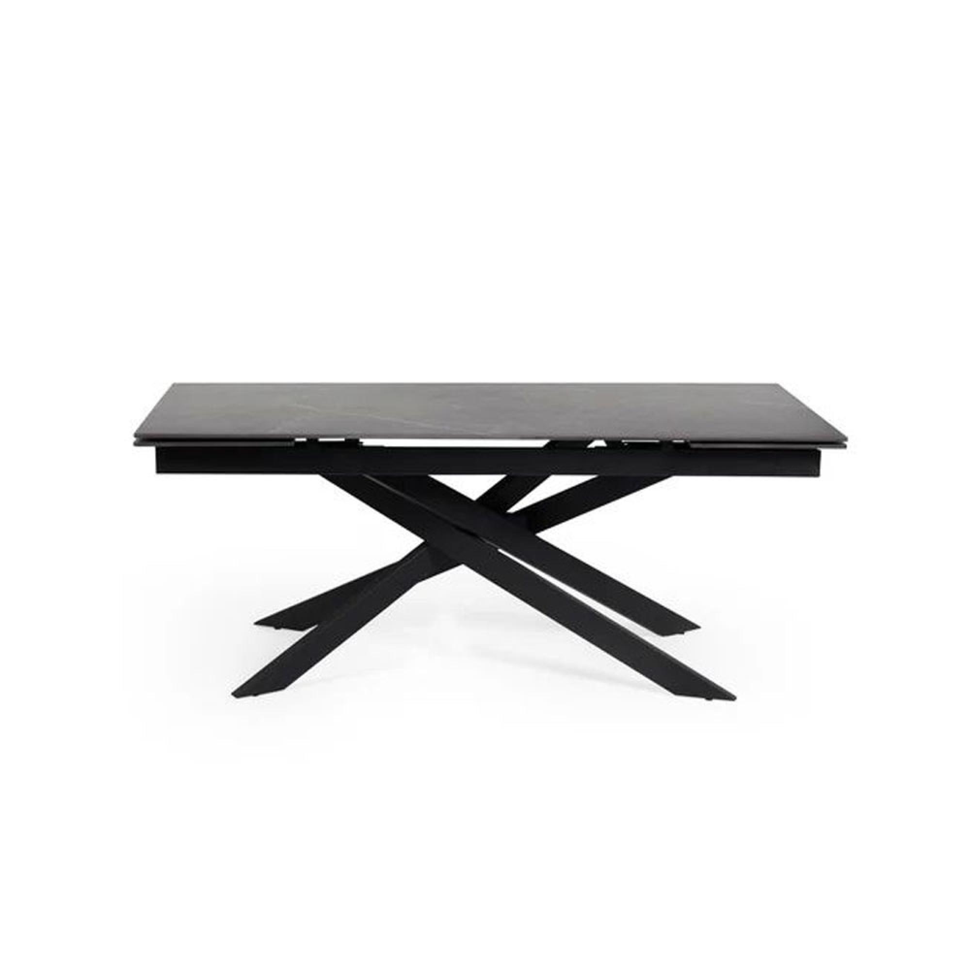 Clearance - Osaka Black Ceramic 6 to 8 Seater Extending Dining Table - A321