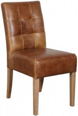 Product photograph of Additions Colin Cerato Brown Leather Dining Chair Sold In Pairs from Choice Furniture Superstore