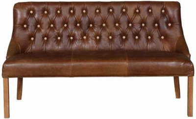 Product photograph of Additions Stanton Brown Leather 3 Seater Bench from Choice Furniture Superstore