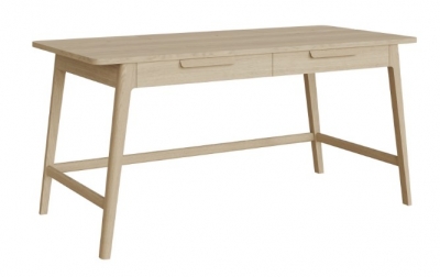 Product photograph of Carlton Andersson Oak Desk Table With 2 Drawer from Choice Furniture Superstore