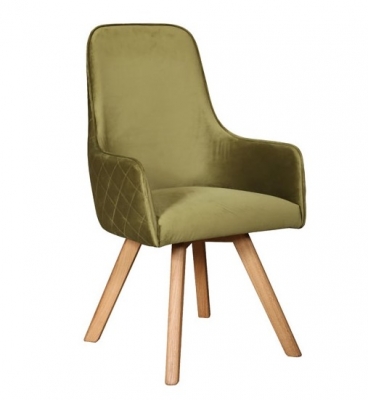 Product photograph of Carlton Contempo Bespoke Ohio Fabric With Wooden Legs Dining Chair from Choice Furniture Superstore