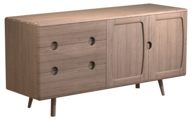 Product photograph of Carlton Tambour Grey 2 Door 3 Drawer Large Sideboard 160cm - 78cm from Choice Furniture Superstore