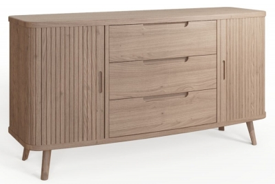 Product photograph of Carlton Tambour Grey 2 Door 3 Drawer Large Sideboard from Choice Furniture Superstore