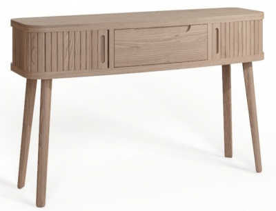 Product photograph of Carlton Tambour Grey Console Table from Choice Furniture Superstore