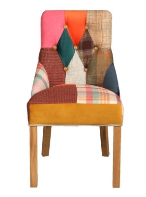 Product photograph of Patchwork Stanton Patchwork Dining Chair Sold In Pairs from Choice Furniture Superstore