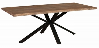 Product photograph of Carlton Modena Oiled Oak Dining Table 200cm With Spider Metal Legs Rectangular Top from Choice Furniture Superstore